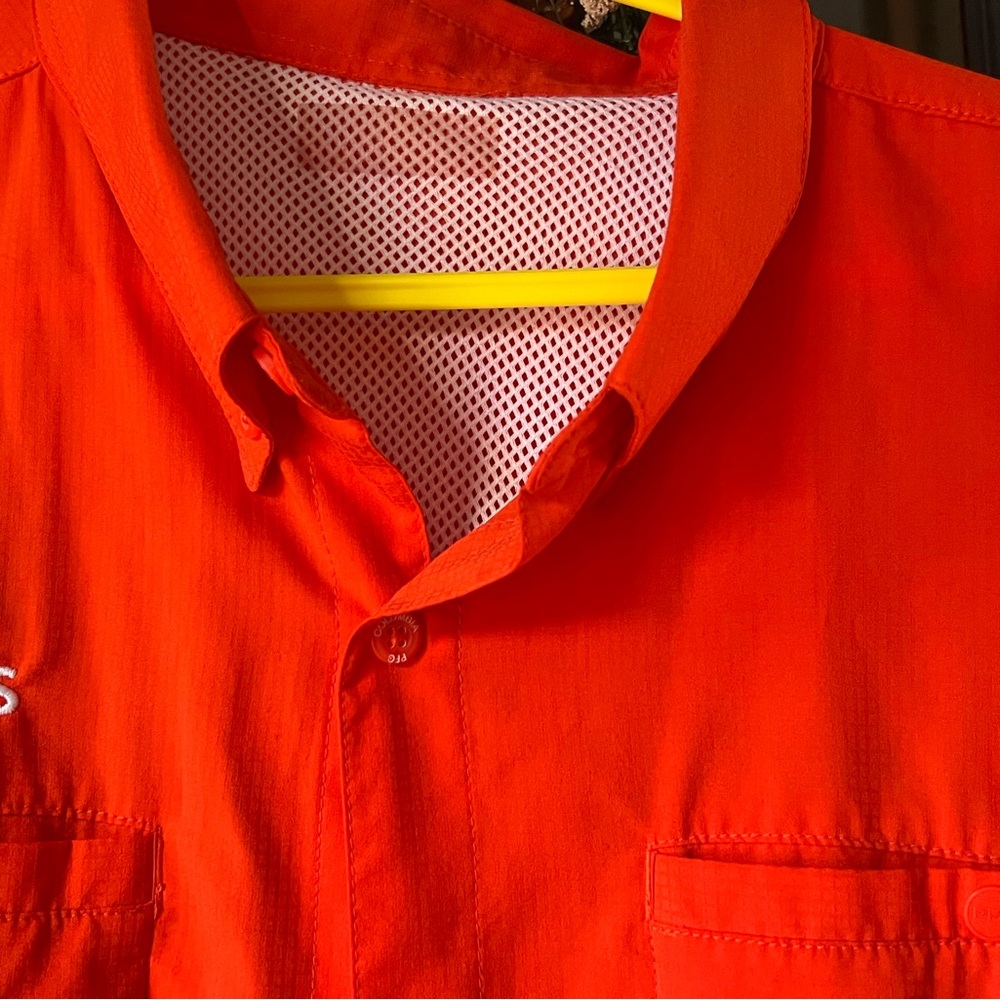Bright Orange Button-Up Shirt